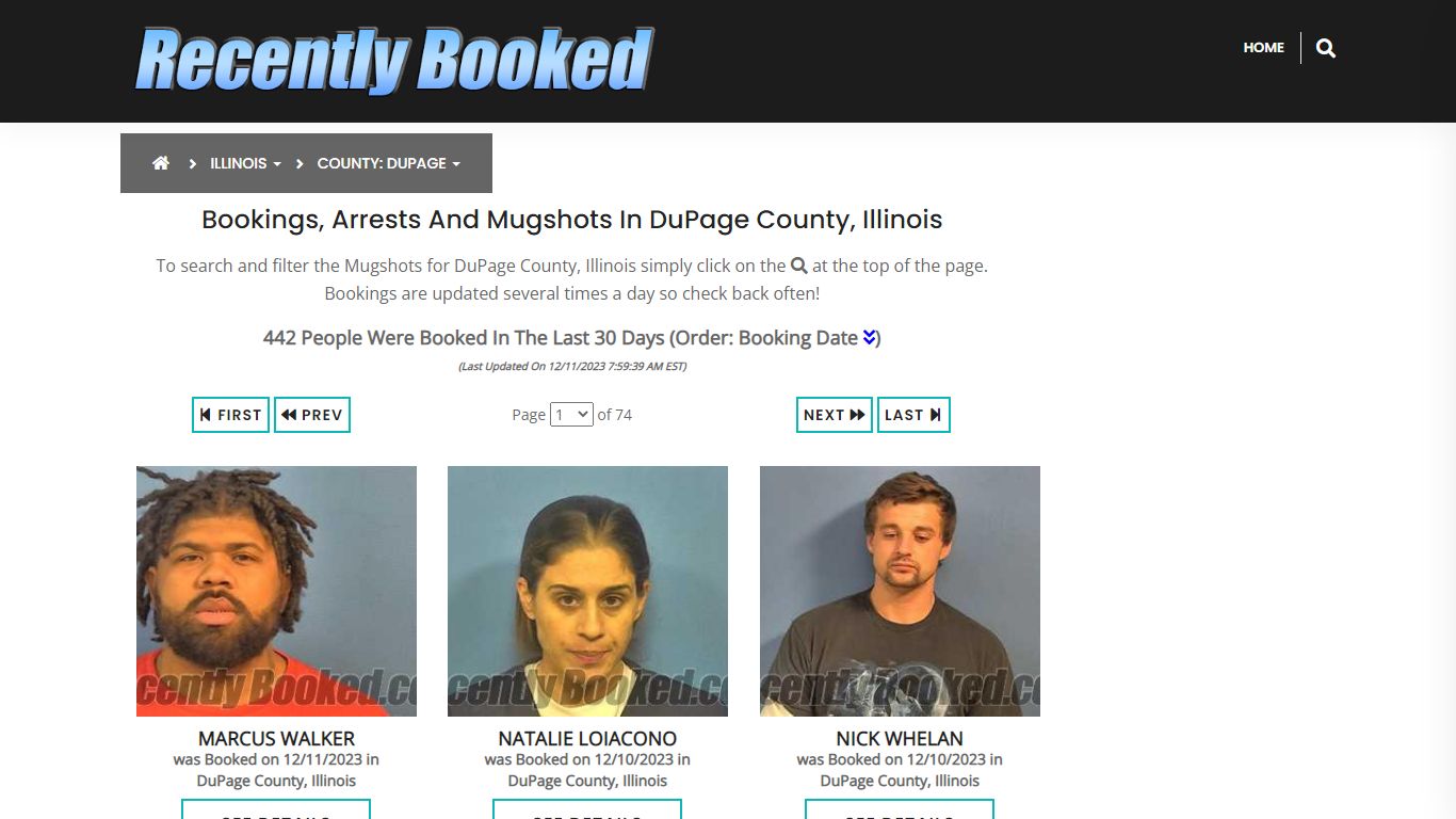 Recent bookings, Arrests, Mugshots in DuPage County, Illinois